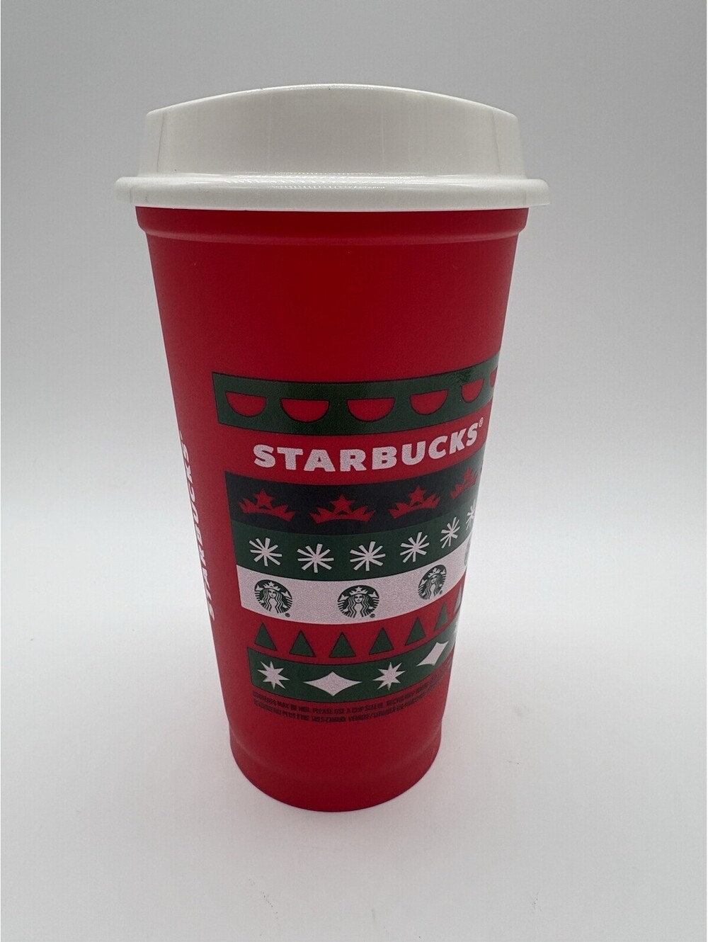 Starbucks 2020 Christmas Holiday Red 16-Ounce Reusable Plastic Travel Cup w/ Lid